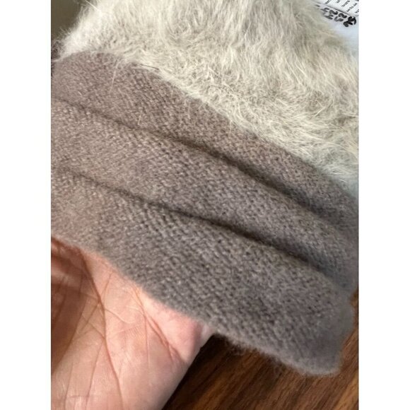Angora Hat Women Gray Fur Neutral Retro 70s Costume Winter Wool Classic Capsule - Picture 3 of 12